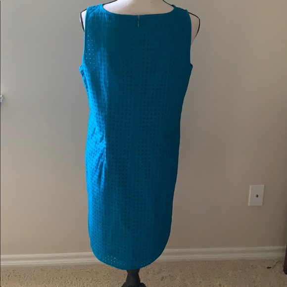 NWOT SIZE 8 Turquoise LOFT Eyelet Dress - Picture 3 of 5